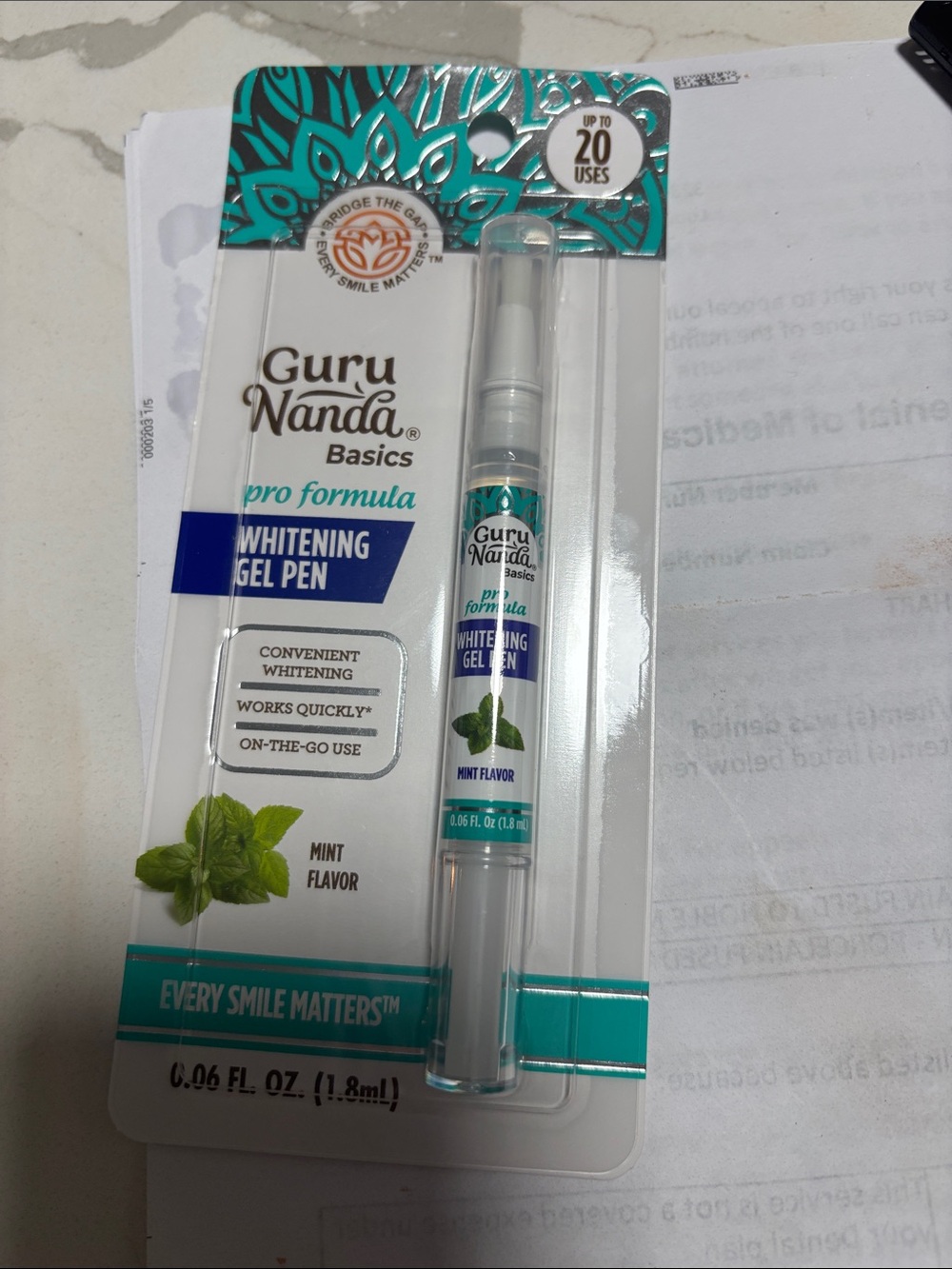Basics Mint Whitening Gel Pen - Mint